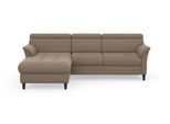 Ecksofa SIT & MORE "Marano L-Form", grau (taupe), B:257cm T:166cm, 98% Polyester, 2% Polyamid, Sofas, Ecksofa, inklusive Kopfteilverstellung, wahlweise mit Bettfunktion, Bettkasten