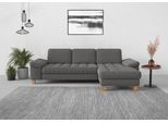 Ecksofa SIT & MORE "Westham L-Form", grau, B:275cm H:88cm T:172cm, 90% Polyester 10% Polyamid, Sofas, Ecksofa, mit Recamiere, mit oder ohne Bettfunktion, Bettkasten, Füße Eiche