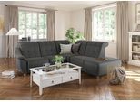 Ecksofa HOME AFFAIRE "Boston L-Form", grau (anthrazit), B:272cm, Struktur (100% Polyester);Luxus-Microfaser Florence (100% Polyester);Chenille (100% Polyester);NaturLEDER (reines Rindsleder), Sofas, Ecksofa, Kopfteilverstellung an jeder Sitzfläche, wahlweise Relaxfunktion