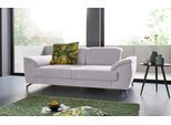 2-Sitzer SIT & MORE "Percy", silber, B:197cm T:112cm, Sofas, Clog, 12 cm Fußhöhe, Sitztiefenverstellung, wahlweise Kopfteilverstellung