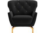 sit&more Sessel »Orient 3 V«, inkl. 1 Zierkissen mit Strass-Stein, goldfarbene Metallfüsse