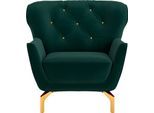 sit&more Sessel »Orient 3 V«, inkl. 1 Zierkissen mit Strass-Stein, goldfarbene Metallfüsse