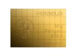 50 x 1g Gold Heraeus Combibarren / Goldtafel / Tafelbarren