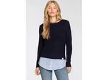 DELMAO 2-in-1-Pullover, im sportiven Lagenlook DELMAO marine 36/38