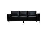 3-Sitzer schwarzes Ledersofa JOPLIN - Büffelleder