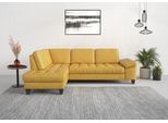 Ecksofa SIT & MORE "Westham L-Form", gelb (dijon), B:261cm H:88cm T:179cm, 100% Polyester, Sofas, Ecksofa, mit Ottomane, mit oder ohne Bettfunktion, Bettkasten, Verstellung