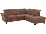 Ecksofa HOME AFFAIRE "Solvei L-Form", braun (haselnuss), B:260cm H:104cm T:235cm, Luxus-Microfaser Lederoptik (100% Polyester);Struktur (100% Polyester);Luxus-Microfaser ALTARA NUBUCK (100% Polyester), Sofas, Ecksofa, wahlweise auch mit Kopfteilverstellung und Bettfunktion, Federkern
