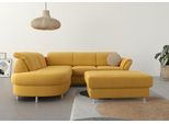 Ecksofa SIT & MORE "Apulia L-Form", gelb (mustard), B:250cm H:78cm T:212cm, Webstoff (100% Polyester);Struktur weich (90% Polyester, 10% Polyamid);Luxus-Micofaser Euphoria (100% Polyester);Samtoptik (100% Polyester), Sofas, Ecksofa, wahlweise Bettfunktion, Bettkasten und Kopf- und Armteilverstellung