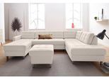 Wohnlandschaft SIT & MORE "Picasso U-Form", beige (linen), B:294cm H:80cm T:196cm, Luxus-Microfaser ALTARA NUBUCK (100% Polyester) / Struktur fein (100% Polyester);Luxus-Microfaser ALTARA NUBUCK (100% Polyester);Luxus-Microfaser ALTARA NUBUCK (100% Polyester) / Struktur (100% Polypropylen), Sofas, Wohnlandschaft, wahlweise mit Bettfunktion und Bettkasten