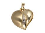 Herzanhänger JOBO "Anhänger Herz", gold (gelbgold 333), Schmuckanhänger, Damen, Gelbgold 333, 333 Gold mit Zirkonia