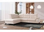 Ecksofa SIT & MORE "Astoria L-Form", beige (creme), B:256cm H:91cm T:225cm, 100% Polyester, Sofas, Ecksofa, wahlweise mit motorischer Relaxfunktion
