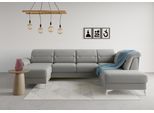 Wohnlandschaft SIT & MORE "Sinatra U-Form", grau, B:326cm H:85cm T:220cm, 100% Polyester, Sofas, Wohnlandschaft, optional mit Kopfteilverstellung und Armteilfunktion etc.
