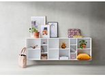 Bücherregal HAMMEL FURNITURE "Mistral Kubus", weiß, B:207cm H:69cm T:27cm, Holzwerkstoff, Massivholz, Regale, Bücherregal, Kombination aus 3 Modulen, Breite 207cm