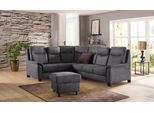 Ecksofa HOME AFFAIRE "Boccaccio L-Form", grau (anthrazit), B:265cm H:104cm T:215cm, Struktur weich (90% Polyester / 10% Polyamid);Luxus-Microfaser (100% Polyester);Luxus-Microfaser Vintageoptik(100% Polyester), Sofas, Ecksofa, mit Federkern, incl. Kopfteilverstellung, wahlweise Bettfunktion