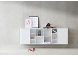 Sideboard HAMMEL FURNITURE "Mistral Kubus", weiß, B:207cm H:69cm T:32,5cm, Holzwerkstoff, Massivholz, Sideboards, Sideboard, Kombination aus 3 Modulen, 2 Türen, Wandmontage/stehend, Breite: 207cm