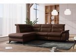 Ecksofa SIT & MORE "Astoria L-Form", braun (dunkelbraun), B:256cm H:91cm T:225cm, 100% Polyester, Sofas, Ecksofa, wahlweise mit motorischer Relaxfunktion