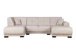 Wohnlandschaft HOME AFFAIRE "Langeland U-Form", beige (creme), B:297cm H:85cm T:163cm, 100% Polyester, Sofas, Wohnlandschaft, incl. 2 Zierkissen, Recamiere wahlweise links oder rechts