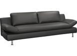 3-Sitzer PLACES OF STYLE "Redding", grau (grafite), B:221cm H:80cm T:90cm, NaturLEDER - »Madras« (echtes Rindsleder), Sofas, in Naturleder