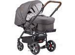 Kombi-Kinderwagen GESSLEIN "F4 Air+, schwarz/tabak, grau meliert/Stern grau meliert", Baby, schwarz (schwarz, tabak, grau meliert, stern grau meliert), Kinderwagen, mit Tragetasche C2 Compact; Design & Handarbeit aus Deutschland