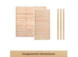 Zaun BM MASSIVHOLZ "Kurt Set 1.1", beige (ohne), H:180cm, Holzwerkstoff, Zaunelemente, 1 Element 180 x 180cm, 1 Element 90x180cm, 3 Pfosten, Länge 190cm