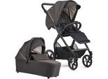 Kombi-Kinderwagen GESSLEIN "FX4 Soft+ mit Aufsatz Swing schwarz, schwarz/kupfer" bunt (schwarz, kupfer) Baby Kinderwagen Kombikinderwagen mit Babywanne C3 und Babyschalenadapter