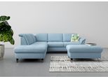 Ecksofa SIT & MORE "Maggiore L-Form", blau (hellblau), B:261cm T:224cm, 98% Polyester, 2% Polyamid, Sofas, Ecksofa, wahlweise mit Kopfteilverstellung, Bettfunktion und Stauraum