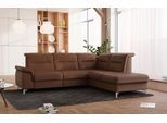 Ecksofa SIT & MORE "Astoria L-Form", braun (haselnuss), B:256cm H:91cm T:225cm, 100% Polyester, Sofas, Ecksofa, wahlweise mit motorischer Relaxfunktion