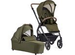 Kombi-Kinderwagen GESSLEIN "FX4 Soft+ mit Aufsatz Style, moos/tabak", Baby, grün (moos, tabak), Kinderwagen, mit Babywanne C3 und Babyschalenadapter