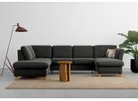 Wohnlandschaft HOME AFFAIRE "Trelleborg U-Form", grau (anthrazit), B:307cm H:86cm T:213cm, 95% Polyester, 5% Polyamid, Sofas, Wohnlandschaft, wahlweise mit Bettfunktion und Bettkasten, inkl. Federkern-Polsterung