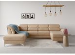 Wohnlandschaft SIT & MORE "Sinatra U-Form", braun (macchiato), B:326cm H:85cm T:220cm, 100% Polyester, Sofas, Wohnlandschaft, optional mit Kopfteilverstellung und Armteilfunktion etc.