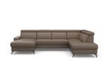 Wohnlandschaft SIT & MORE "Scarlett U-Form", grau (taupe), B:333cm T:226cm, Sofas, Wohnlandschaft, inklusive Kopfteilverstellung, wahlweise mit Bettfunktion, Bettkasten