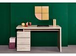 Schreibtisch JAHNKE "CU-LIBRE C 240", braun (sanremo eiche, sanremo eiche, sanremo eiche), B:140cm H:75,5cm T:55cm, Tische, Schreibtisch, wechselseitig montierbar