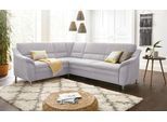 Ecksofa SIT & MORE "Cardoso L-Form", silber, B:249cm H:90cm T:209cm, Flachgewebe (100% Polyester);Struktur (100% Polyester);Luxus-Microfaser (90% Polyester, 10% Polyamid), Sofas, Ecksofa, mit Federkern, wahlweise mit Bettfunktion und Schubkasten