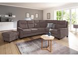 Ecksofa HOME AFFAIRE "Boccaccio L-Form", grau (taupe), B:265cm H:104cm T:215cm, Struktur weich (90% Polyester / 10% Polyamid);Luxus-Microfaser (100% Polyester);Luxus-Microfaser Vintageoptik(100% Polyester), Sofas, Ecksofa, mit Federkern, incl. Kopfteilverstellung, wahlweise Bettfunktion