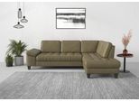 Ecksofa SIT & MORE "Westham L-Form", grün (olive), B:261cm H:88cm T:179cm, 100% Polyester, Sofas, Ecksofa, mit Ottomane, mit oder ohne Bettfunktion, Bettkasten, Verstellung