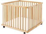 Laufgitter PINOLINO "Lexus, 100x100 cm", Baby, braun (buche, klar lackiert), Laufställe, faltbar; Made in Europe