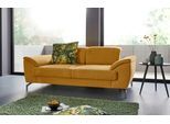 2-Sitzer SIT & MORE "Percy", gelb (mustard), B:197cm H:80cm T:112cm, Sofas, 15 cm Fußhöhe, Sitztiefenverstellung, wahlweise Kopfteilverstellung