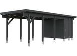 Carport-Geräteraum KIEHN-HOLZ, grau (anthrazit), Holzwerkstoff, Gerätehäuser, BxT: 299x174 cm, nur für Carport KH 320/321