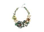 Kette mit Anhänger "Blumenstrauß", Damen, Gr. onesize, Glas, grün, COLLEZIONE ALESSANDRO, Basic, Halsketten, mit echten Süßwasserperlen