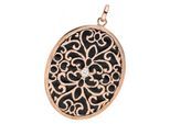 Kettenanhänger JOBO "Anhänger mit Zirkonia", rosa (roségoldfarben, weiß), Schmuckanhänger, Damen, Silber 925 (Sterlingsilber), Kettenanhänger, 925 Silber roségold vergoldet