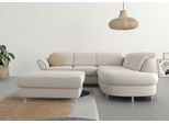 Ecksofa SIT & MORE "Apulia L-Form", beige (creme), B:250cm H:78cm T:212cm, Webstoff (100% Polyester);Struktur weich (90% Polyester, 10% Polyamid);Luxus-Micofaser Euphoria (100% Polyester);Samtoptik (100% Polyester), Sofas, Ecksofa, wahlweise Bettfunktion, Bettkasten und Kopf- und Armteilverstellung