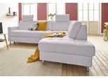 Ecksofa SIT & MORE "Pablo L-Form", silber, B:233cm H:80cm T:196cm, Luxus-Microfaser ALTARA NUBUCK (100% Polyester) / Struktur fein (100% Polyester);Luxus-Microfaser ALTARA NUBUCK (100% Polyester) / Struktur (90% Polyester, 10% Polyamid), Sofas, Ecksofa, wahlweise mit Bettfunktion und Bettkasten