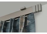 Gardinenstange GARESA "FLAT", silber (vernickelt), L:260cm, Aluminium, Gardinenstangen, Gardinenstange, Rechteckprofil, Deckenmontage, perfekter Lauf, modern, verlängerbar