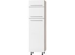 Kühlumbauschrank OPTIFIT "Bern", weiss (weiß hochglanz, akaziefarben), B:60cm H:211,8cm T:58,4cm, Schränke, Kühlumbauschrank, 60 cm breit, 212 cm hoch, mit höhenverstellbaren Stellfüssen