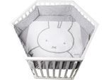 roba® Laufgitter »miffy®, weiss, 6-eckig«, bis 15 kg, mit Stoffeinlage und Nestchen