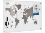 Zeller Present Pinnwand »Worldmap«, Glas 60x40