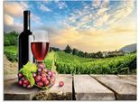 Artland Glasbild »Wein vor Weinbergen«, Berge, (1 St.), in verschiedenen Grössen