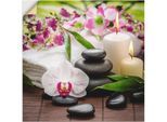 Artland Wandbild »Spa Orchideen Bambus Kerze«, Zen Bilder, (1 St.), als Alubild, Outdoorbild, Leinwandbild, Poster, Wandaufkleber