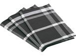 ROSS Geschirrtuch »Exclusiv«, (Set, 3 tlg.), Blockkaro, 50% Baumwolle, 50% Leinen, 50x70 cm