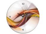 Artland Wanduhr »Glasuhr rund Abstrakes Design Orange«, wahlweise mit Quarz- oder Funkuhrwerk, lautlos ohne Tickgeräusche